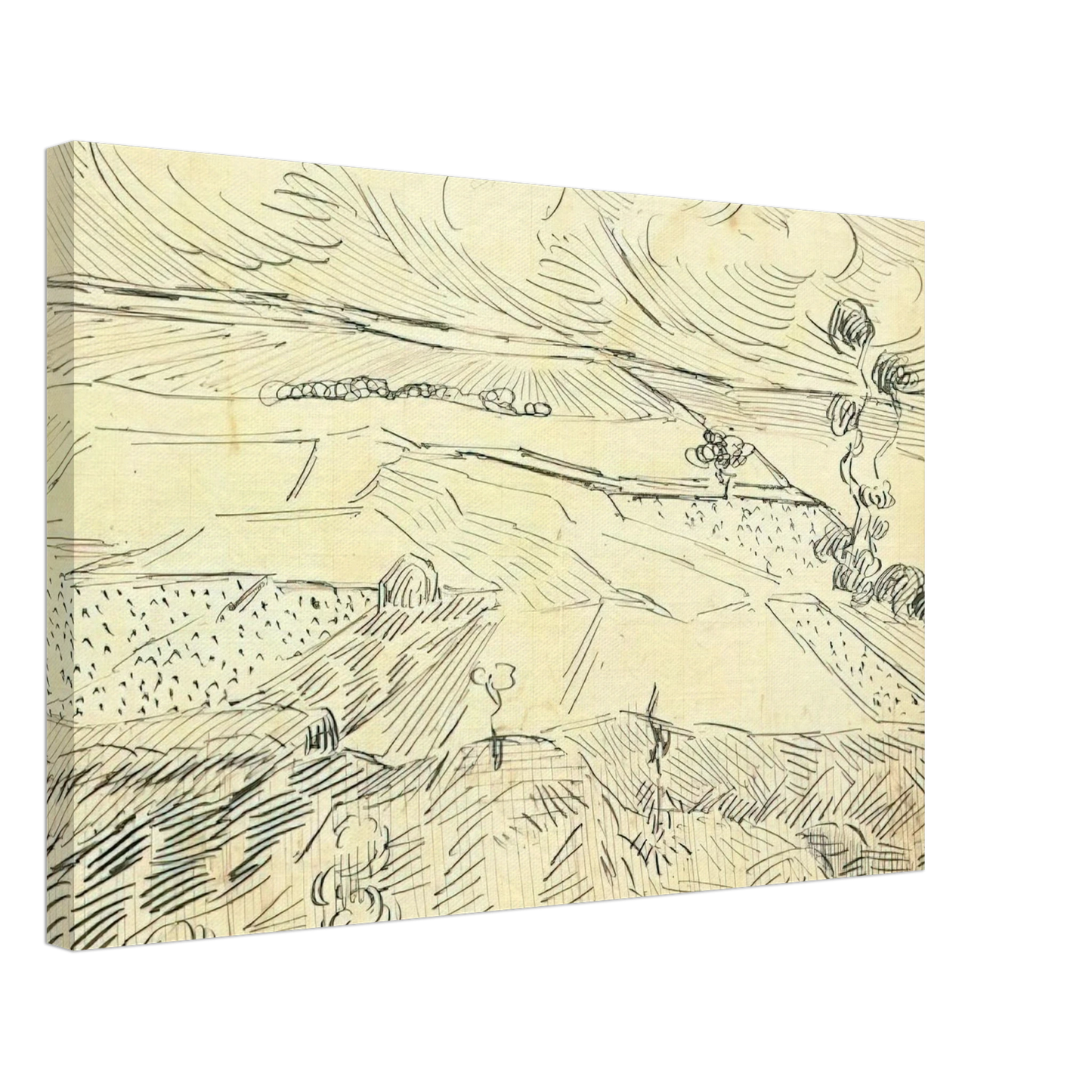 Vincent van Gogh - Wheat Fields Canvas - 40x60 cm / 16x24 inches-canvas