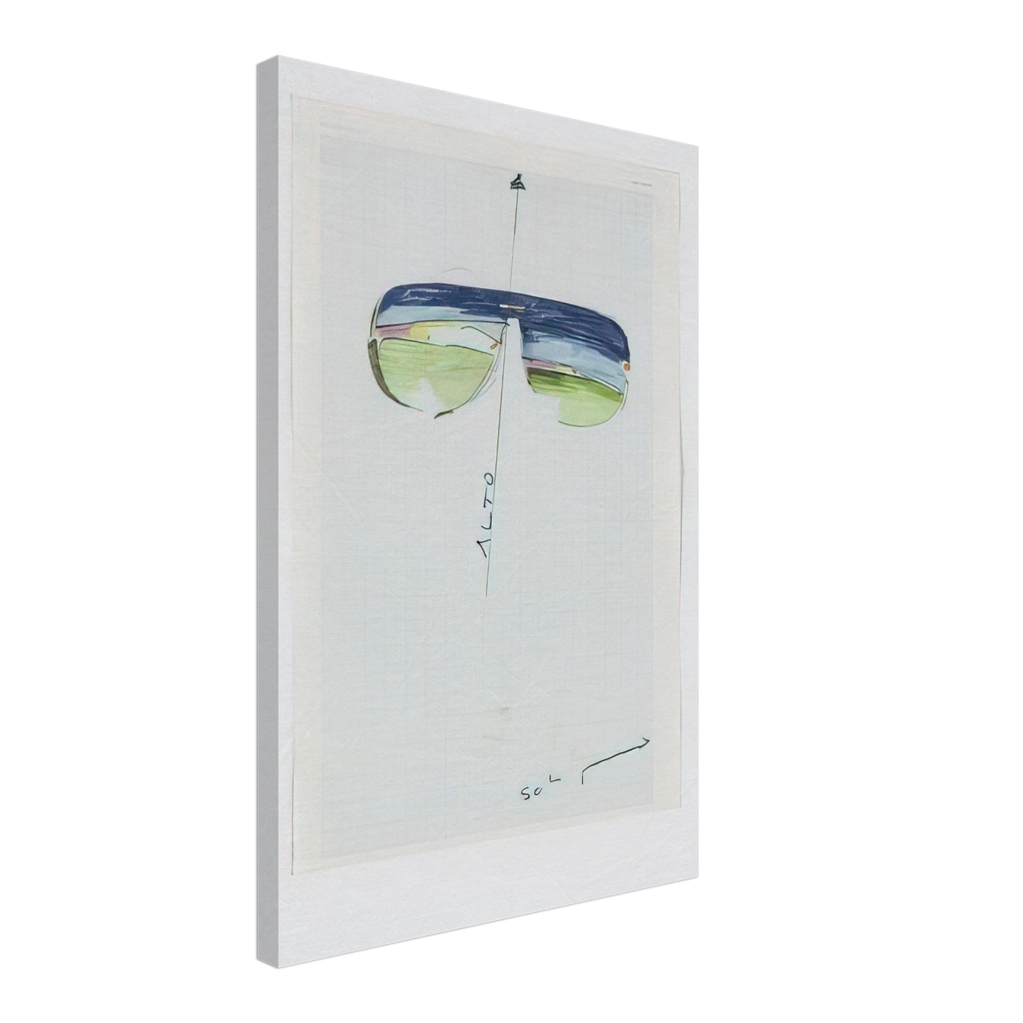 Mario Schifano - Untitled Glasses - 1973 Canvas - 70x100 cm / 28x40 inches-canvas