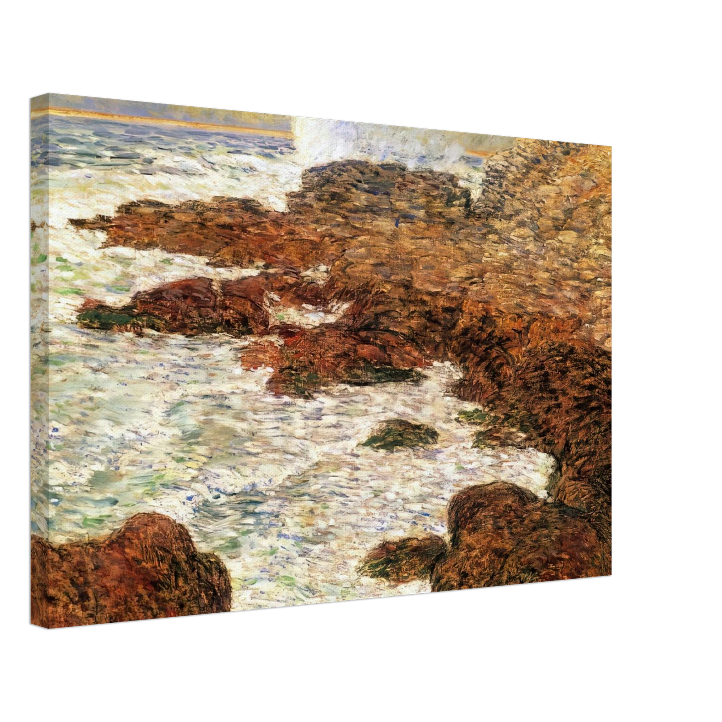 Childe Hassam - Seaweed and Surf, Appledore Canvas - 70x100 cm / 28x40 inches-canvas