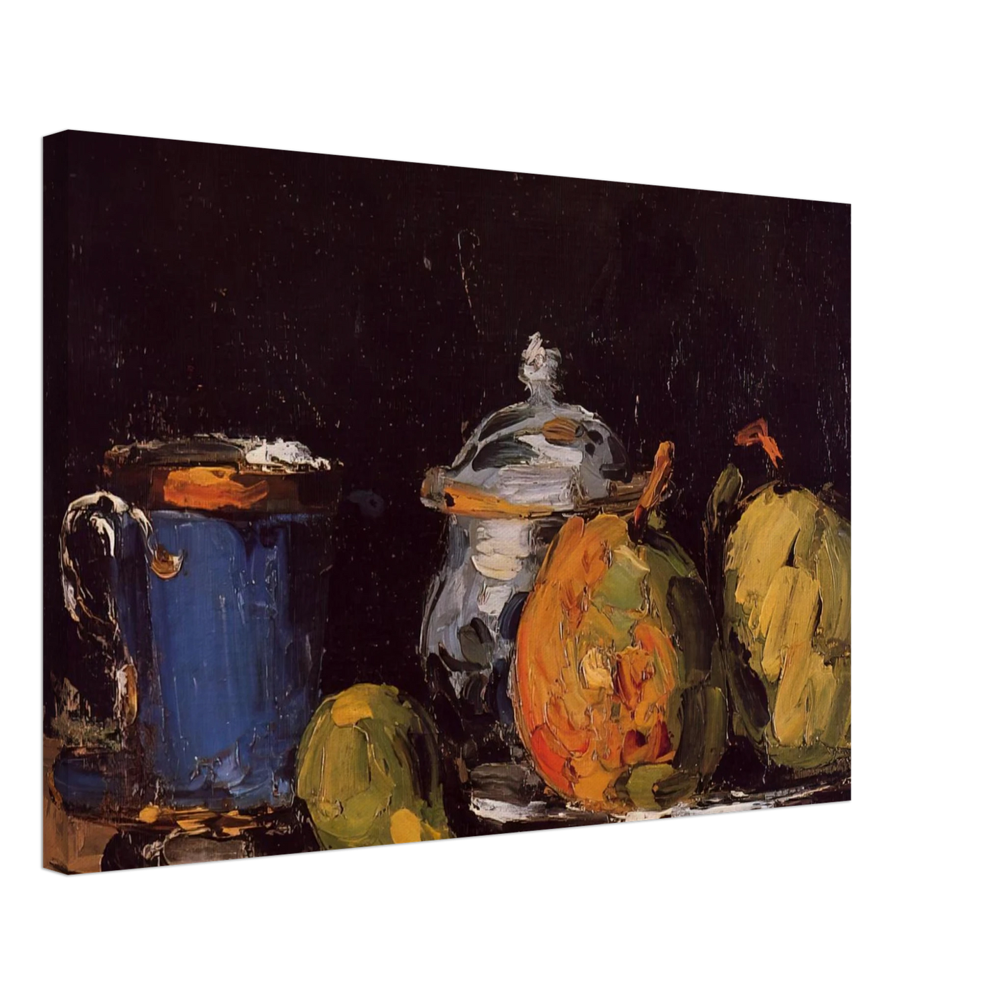 Paul Cezanne - Sugar Bowl, Pears and Blue Cup Canvas - 70x100 cm / 28x40 inches-canvas