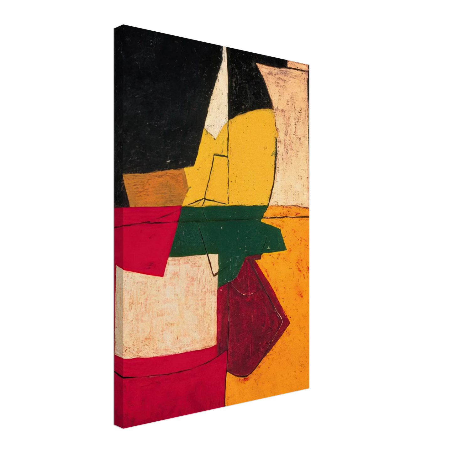 Serge Poliakoff - Composition abstraite aux traits - 1951 Canvas - 40x60 cm / 16x24 inches-canvas