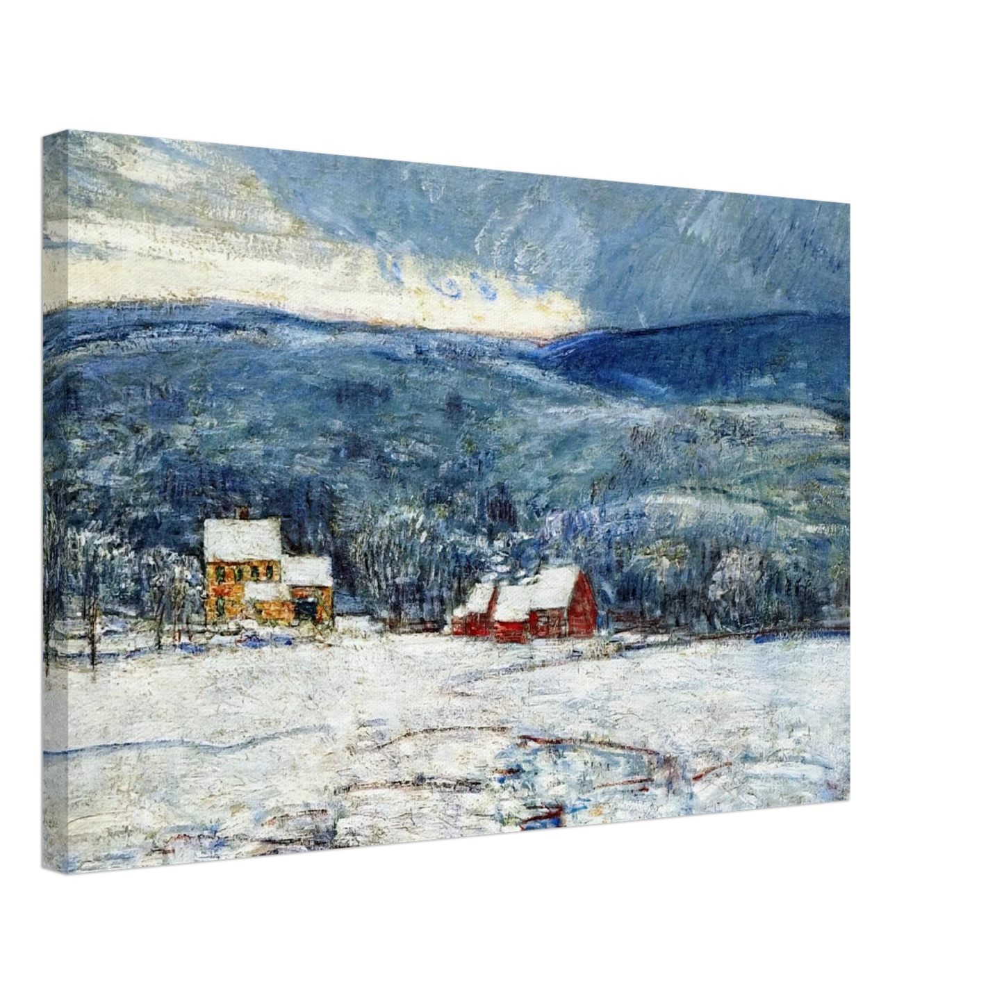 Childe Hassam - Winter in the Connecticut Hills Canvas - 70x100 cm / 28x40 inches-canvas