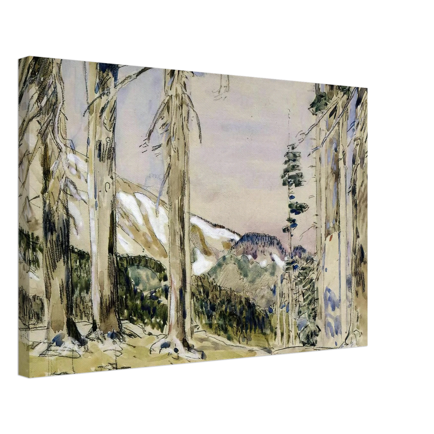 Childe Hassam - End of Timberline, Mt. Hood Canvas - 40x60 cm / 16x24 inches-canvas