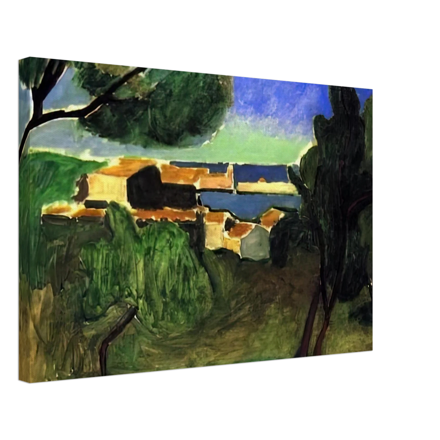Henri Matisse - LANDSCAPE AT COLLIOURE III 1907 Canvas - 70x100 cm / 28x40 inches-canvas
