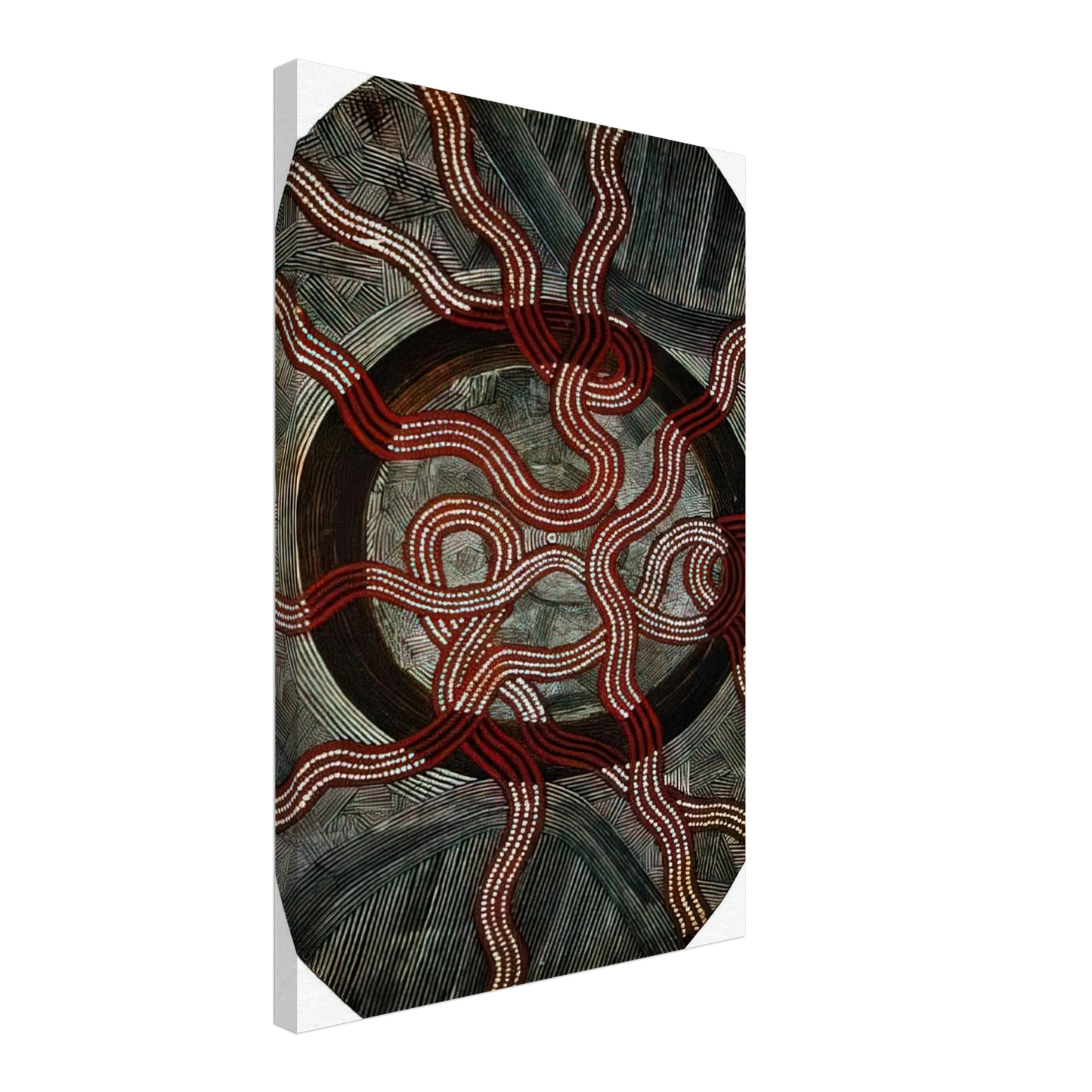 Clifford Possum Tjapaltjarri - Untitled Snake Dreaming - 1972 Canvas - 40x60 cm / 16x24 inches-canvas