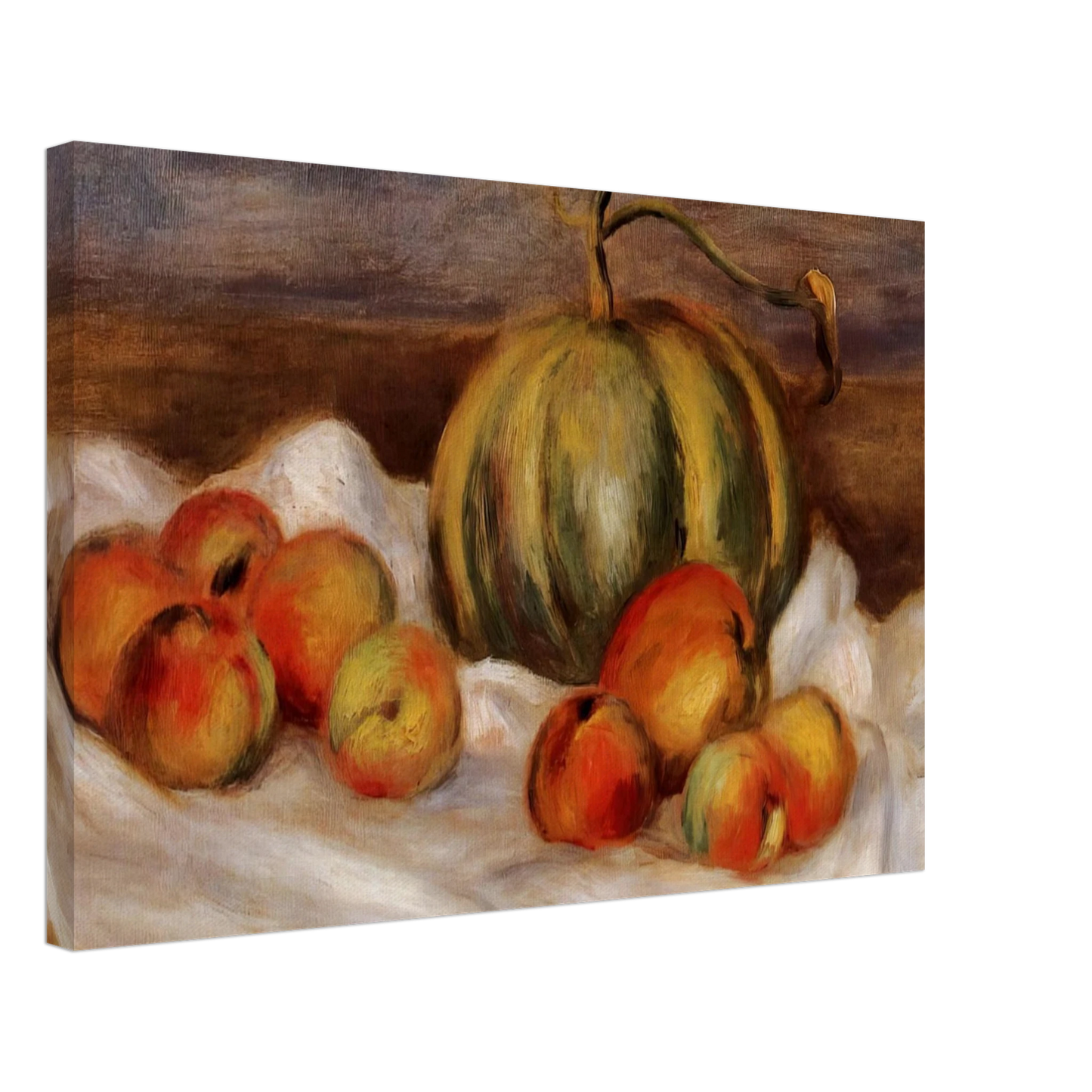 Pierre-Auguste Renoir - Still Life with Cantalope and Peaches Canvas - 40x60 cm / 16x24 inches-canvas