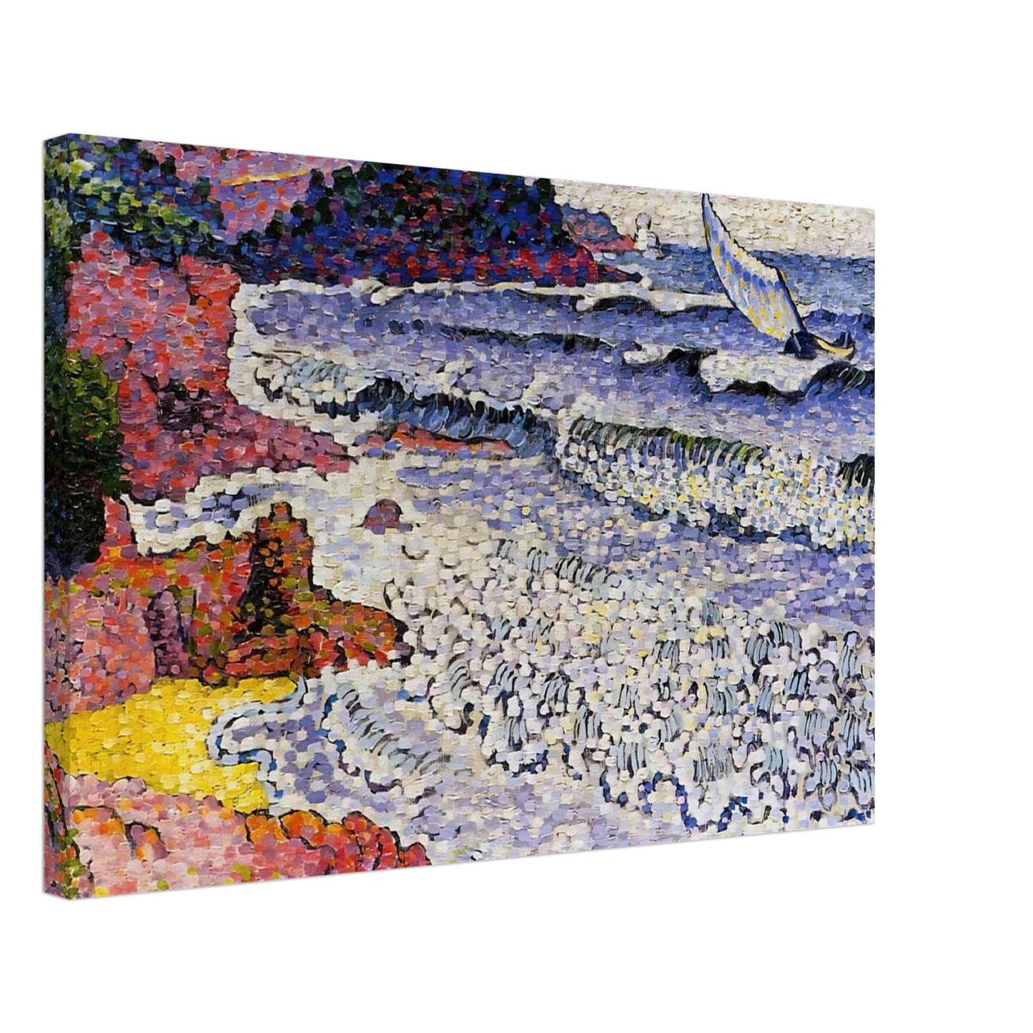 Henri-Edmond Cross - The Choppy Sea Canvas - 40x60 cm / 16x24 inches-canvas