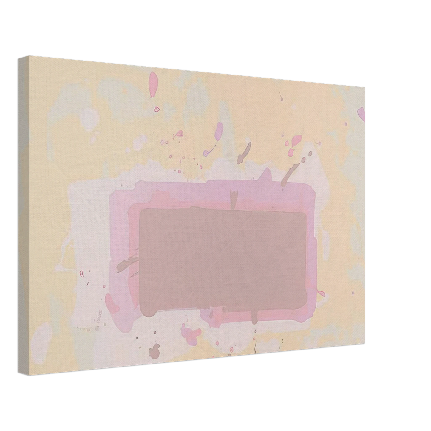 John Hoyland - Pale Yellow, Pink and Brown - 1971 Canvas - 40x60 cm / 16x24 inches-canvas