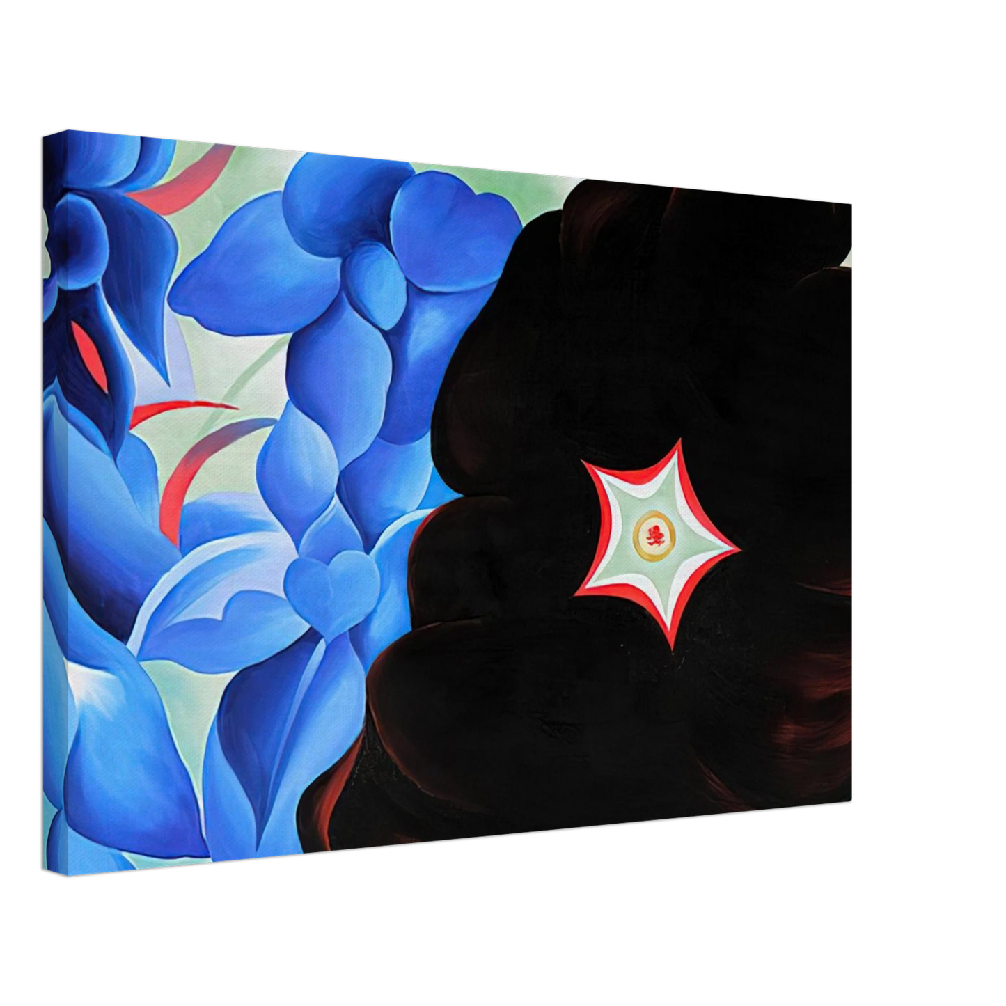 Georgia O'Keeffe - Black Hollyhock - Blue Larkspur Canvas - 40x60 cm / 16x24 inches-canvas