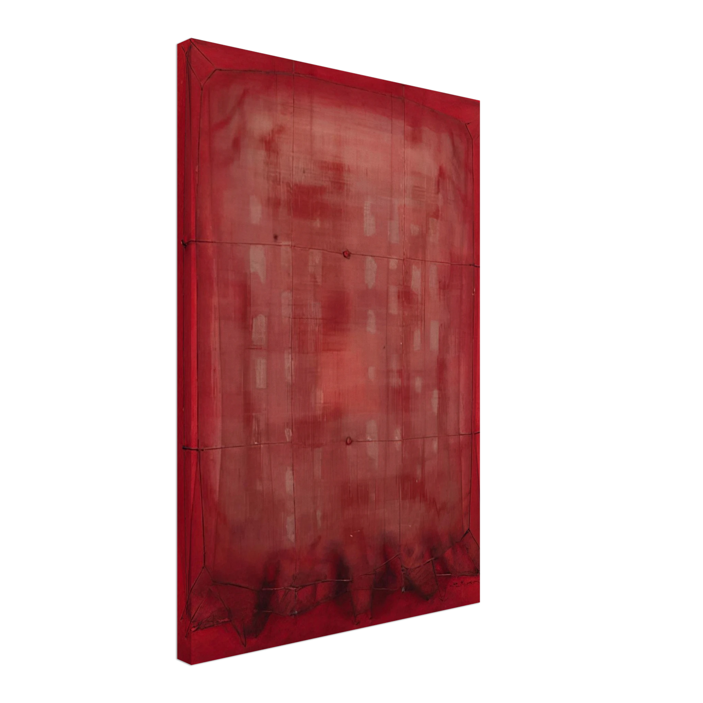 Manuel Rivera - Espejo vestido de rojo - Art Informel Canvas - 70x100 cm / 28x40 inches-canvas