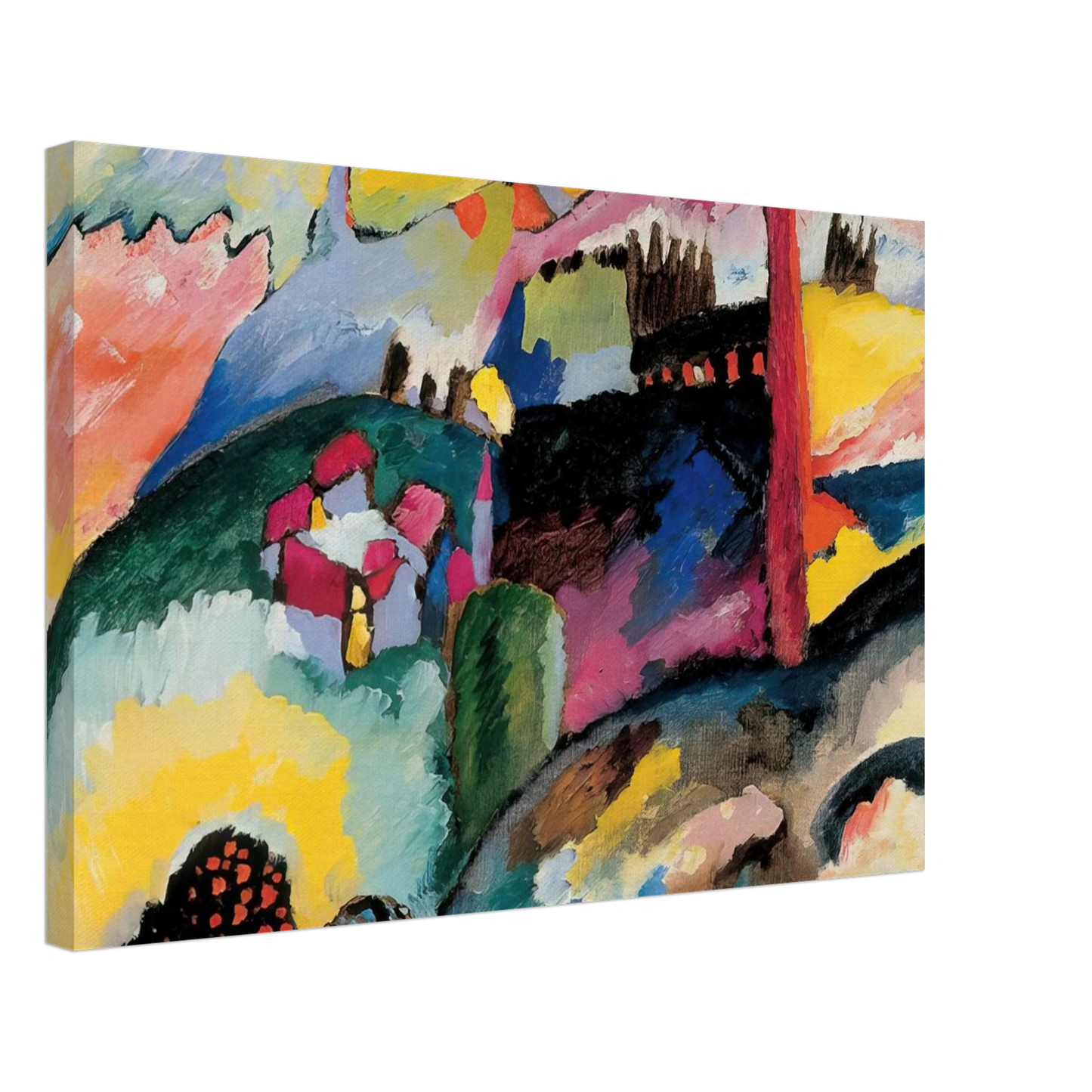 Wassily Kandinsky - LANDSCAPE WITH FACTORY CHIMNEY 1910 Canvas - 40x60 cm / 16x24 inches-canvas