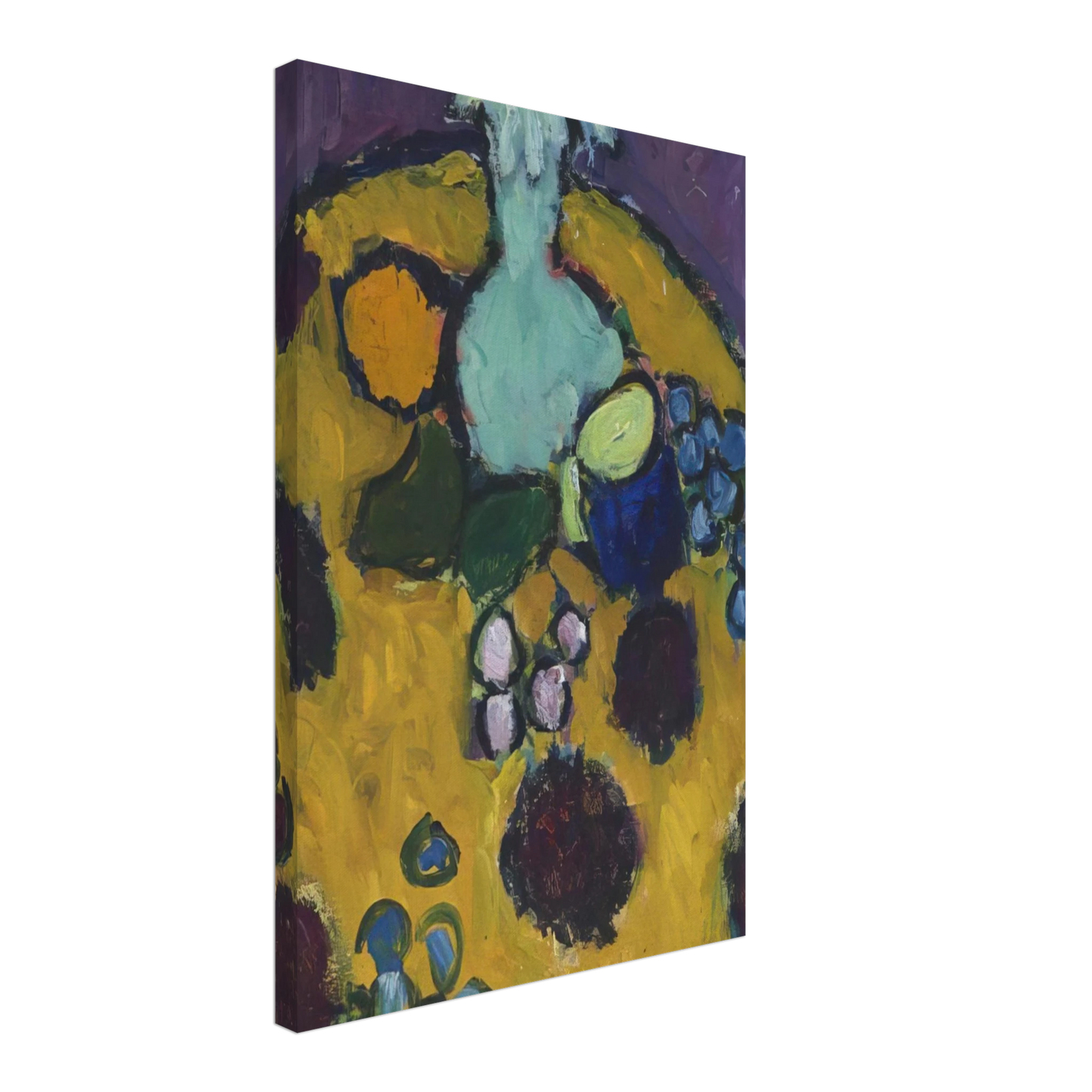 Alexej von Jawlensky - STILLEBEN MIT GESTICKTER DECKE 1910 Canvas - 70x100 cm / 28x40 inches-canvas