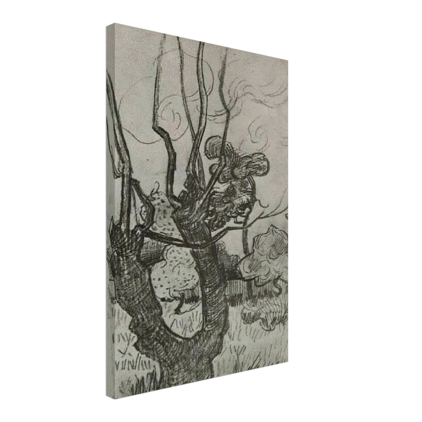 Vincent van Gogh - A Bare Treetop in the Garden of the Asylum Canvas - 40x60 cm / 16x24 inches-canvas