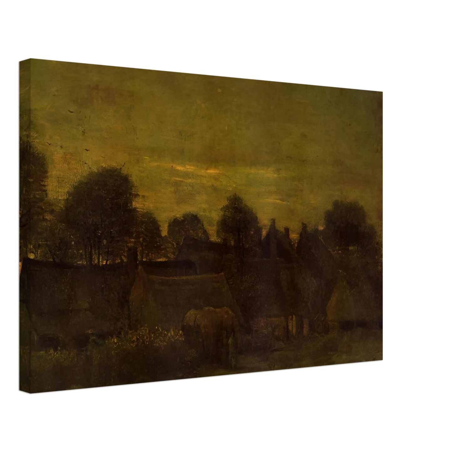 Vincent van Gogh - Village at sunset Canvas - 70x100 cm / 28x40 inches-canvas