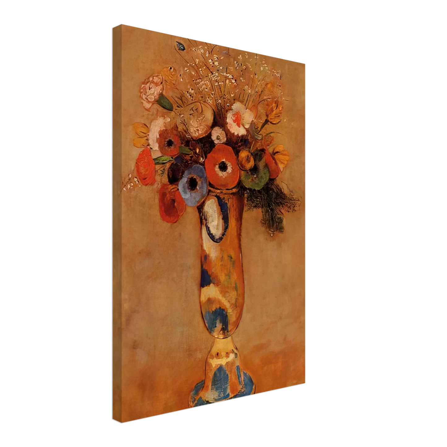 Odilon Redon - WILDFLOWERS IN A LONG NECKED VASE Canvas - 40x60 cm / 16x24 inches-canvas