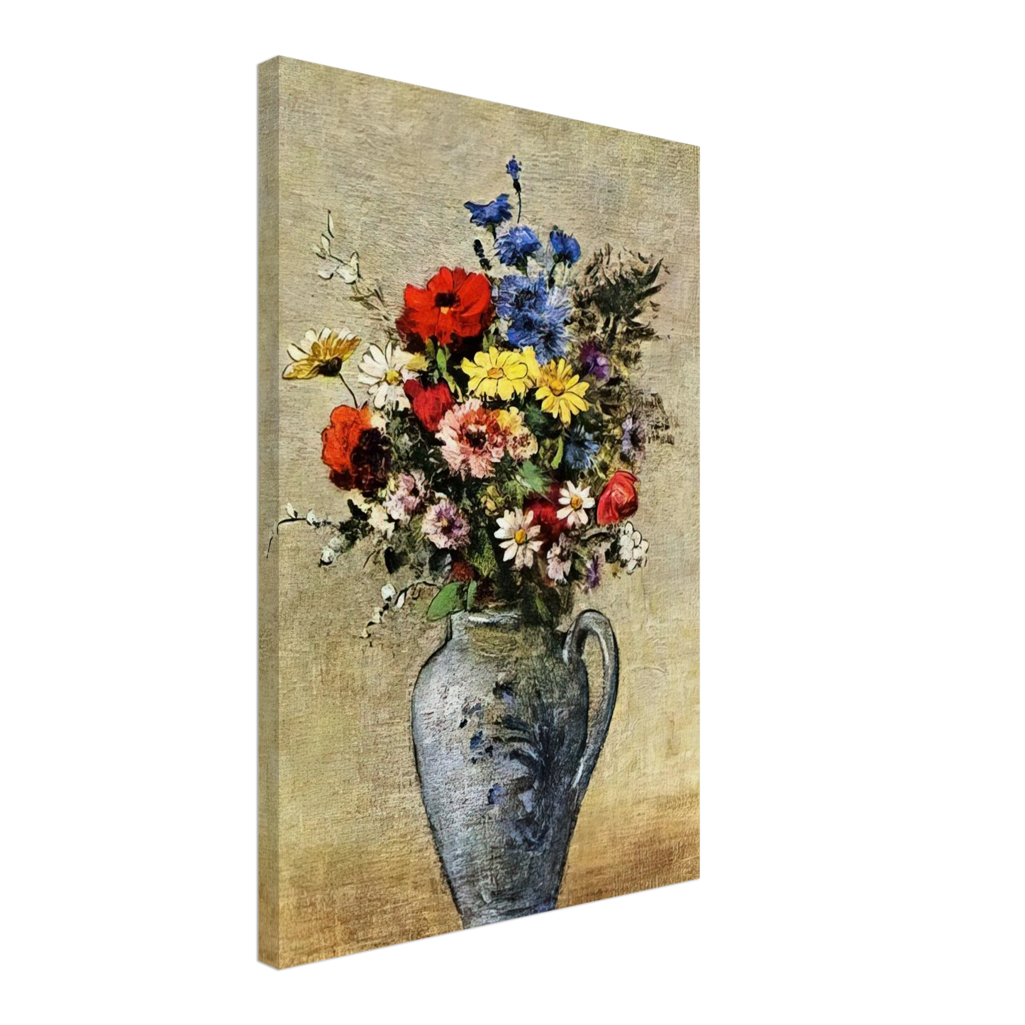 Odilon Redon - FLOWERS IN A VASE WITH ONE HANDLE Canvas - 40x60 cm / 16x24 inches-canvas