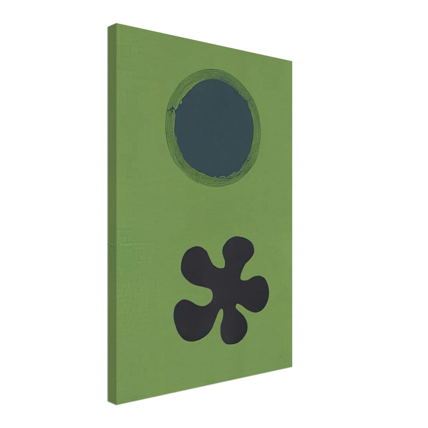 Adolph Gottlieb - Green Ground--Black Form - 1966 Canvas - 70x100 cm / 28x40 inches-canvas