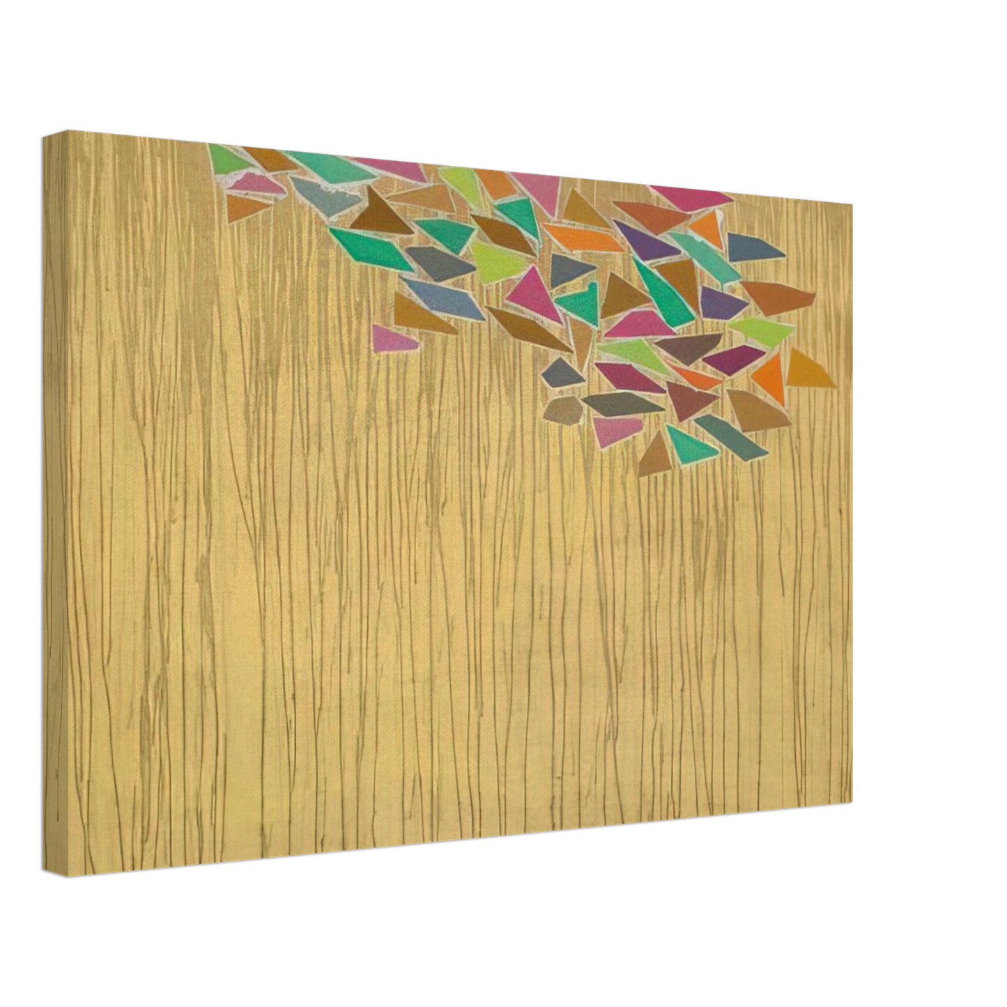 Robert Goodnough - Colors on Tan - 1975 Canvas - 40x60 cm / 16x24 inches-canvas