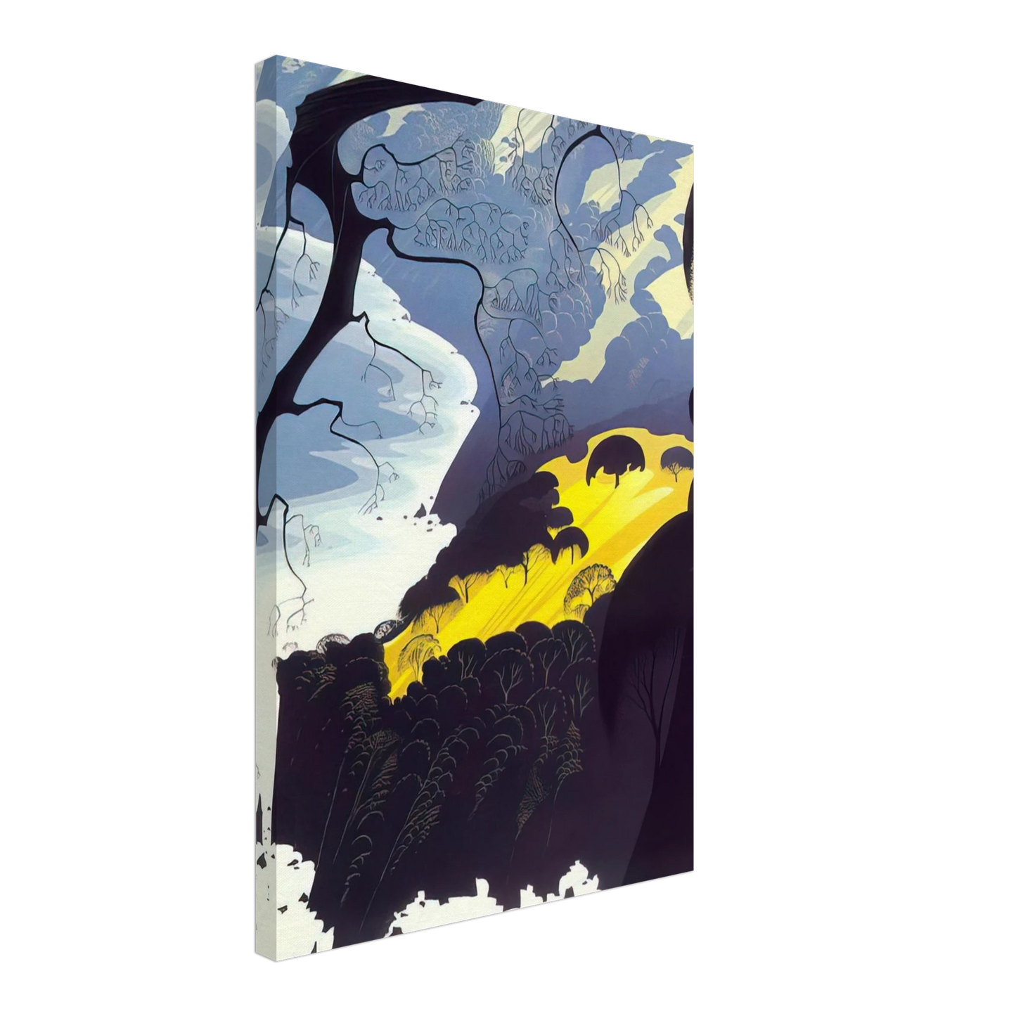 Eyvind Earle - Carmel Highlands Canvas - 40x60 cm / 16x24 inches-canvas