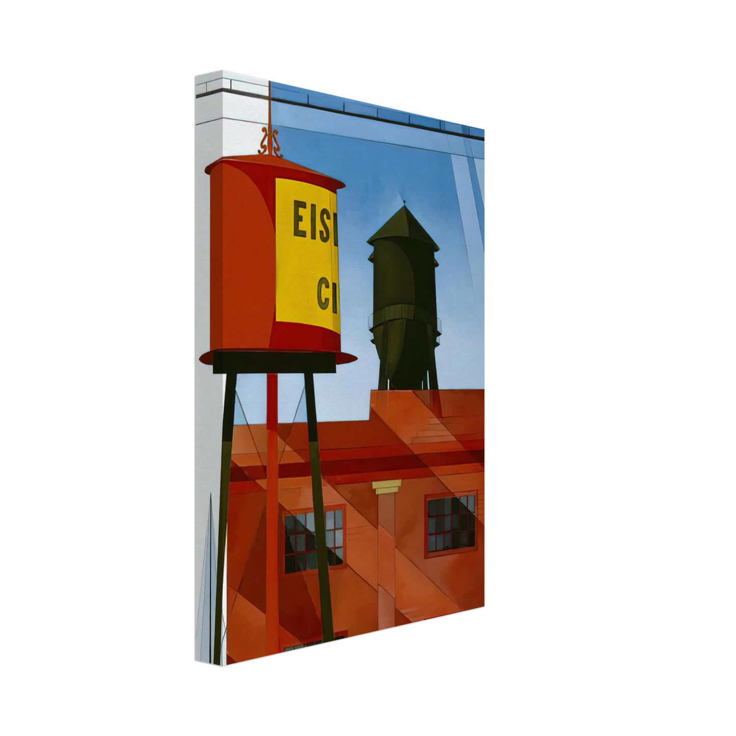 Charles Demuth - Buildings Abstraction, Lancaster - 1931 Canvas - 70x100 cm / 28x40 inches-canvas