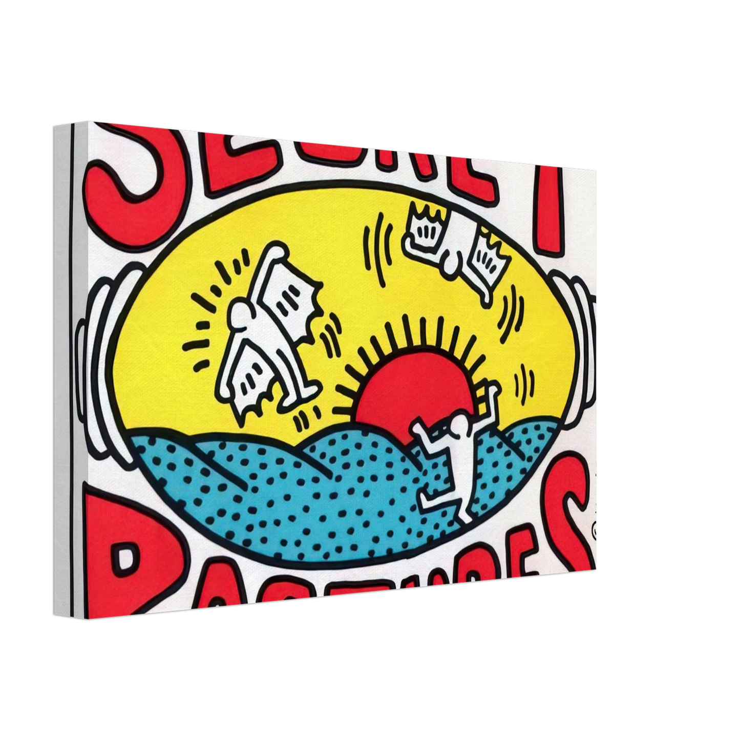 Keith Haring - PROMOTIONAL POSTER FOR SECRET PASTURES 1984 Canvas - 70x100 cm / 28x40 inches-canvas