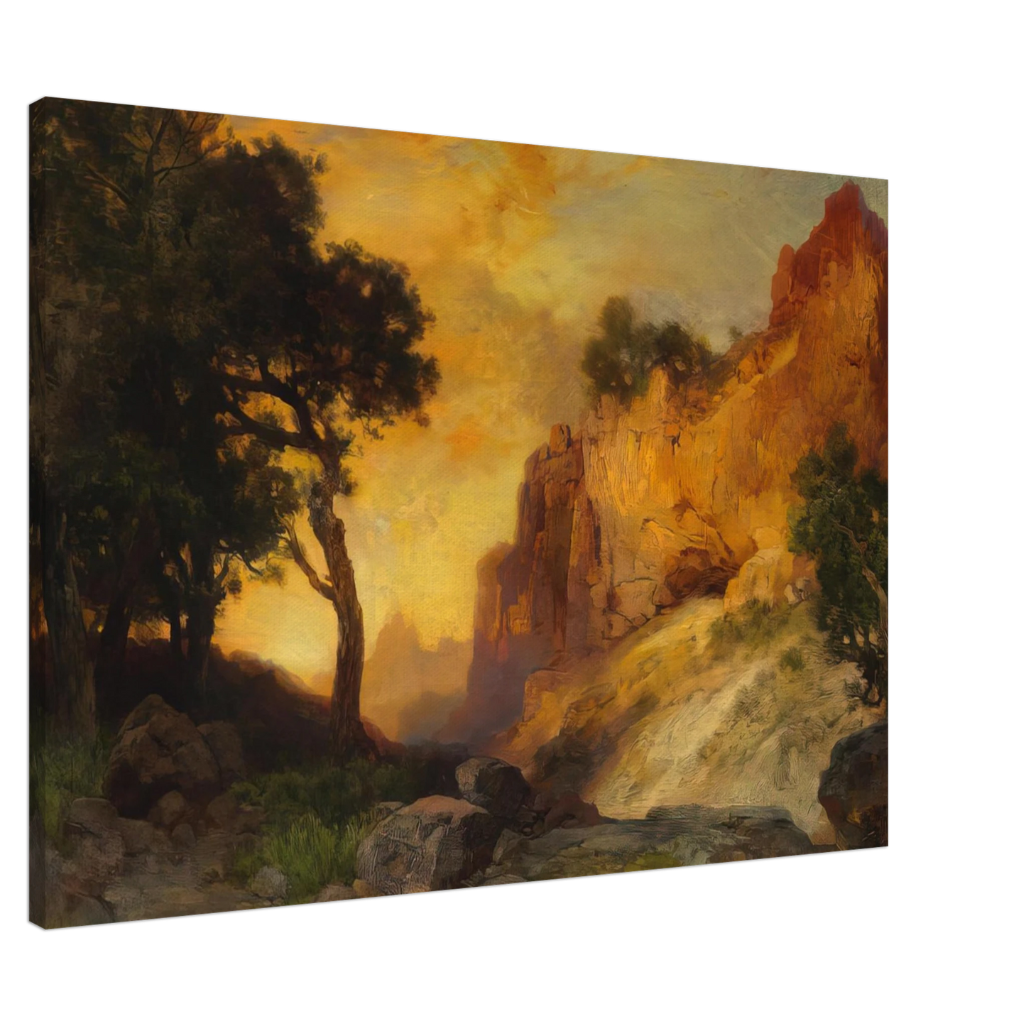 Thomas Moran - A Side Canyon Canvas - 20x30 cm / 8x12 inches-canvas
