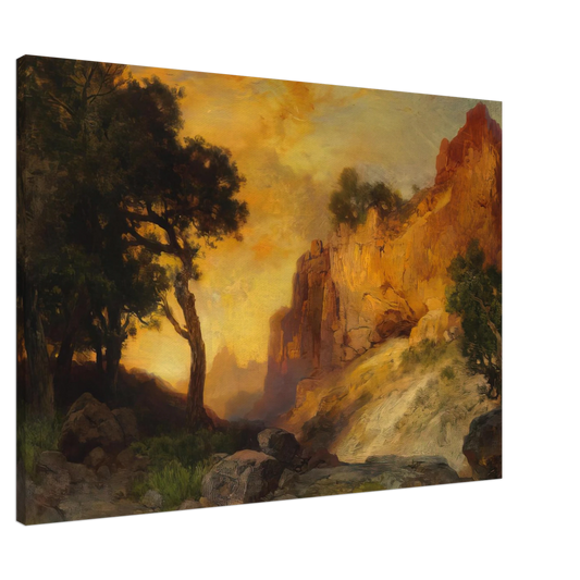 Thomas Moran - A Side Canyon Canvas - 20x30 cm / 8x12 inches-canvas