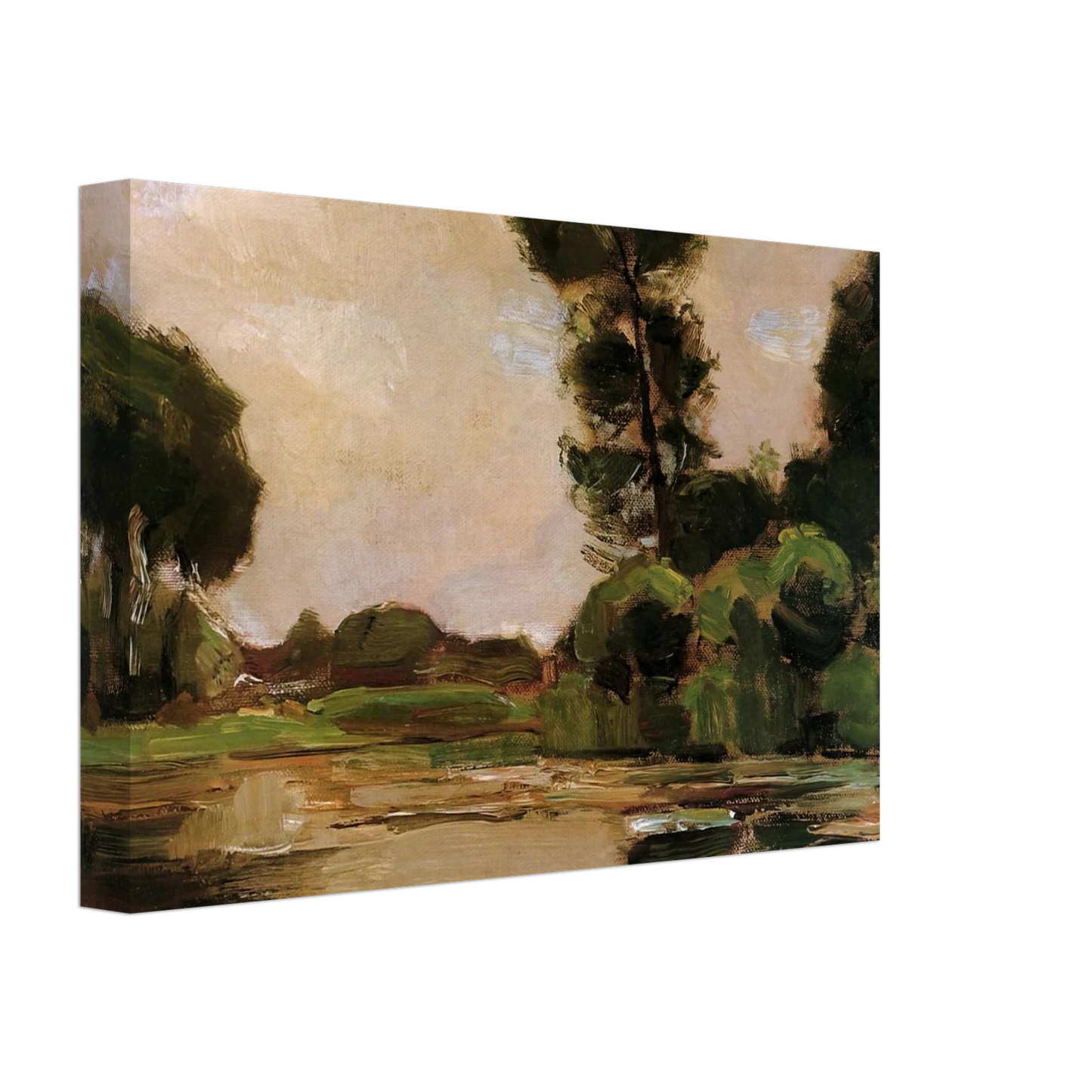 Piet Mondrian - Lonely tree at the Gein Sun Canvas - 70x100 cm / 28x40 inches-canvas