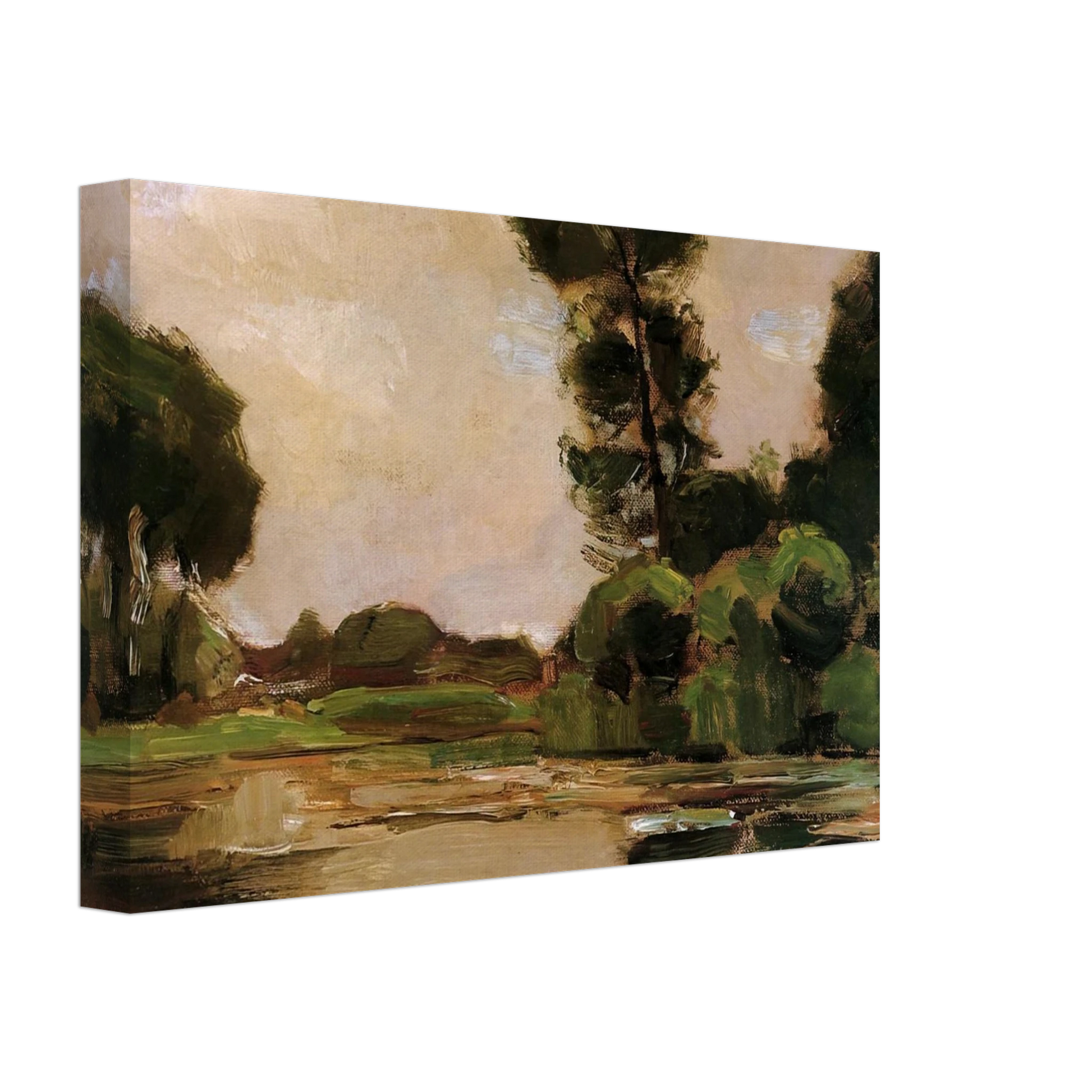 Piet Mondrian - Lonely tree at the Gein Sun Canvas - 70x100 cm / 28x40 inches-canvas