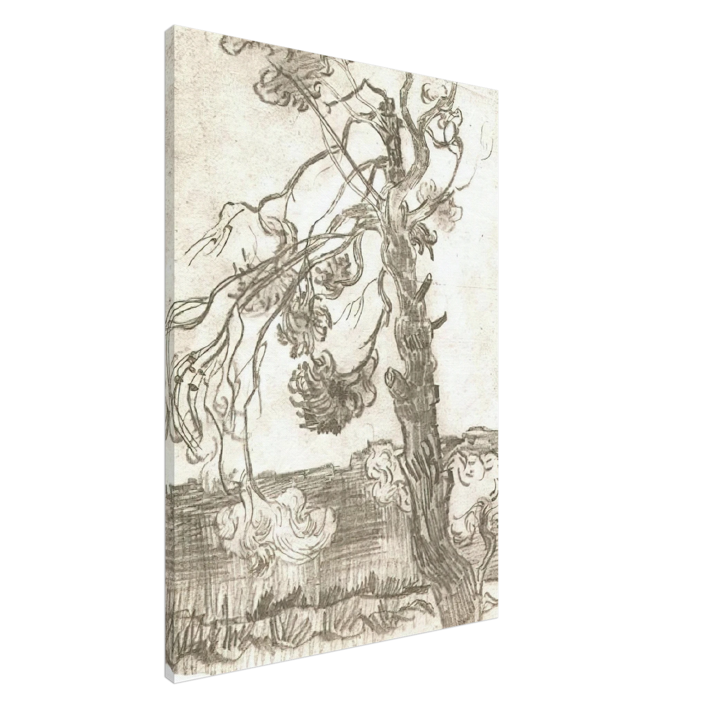 Vincent van Gogh - A Weather-Beaten Pine Tree Canvas - 20x30 cm / 8x12 inches-canvas