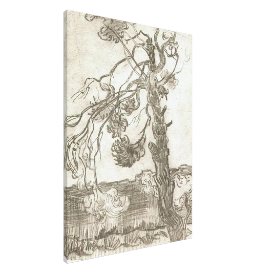Vincent van Gogh - A Weather-Beaten Pine Tree Canvas - 20x30 cm / 8x12 inches-canvas