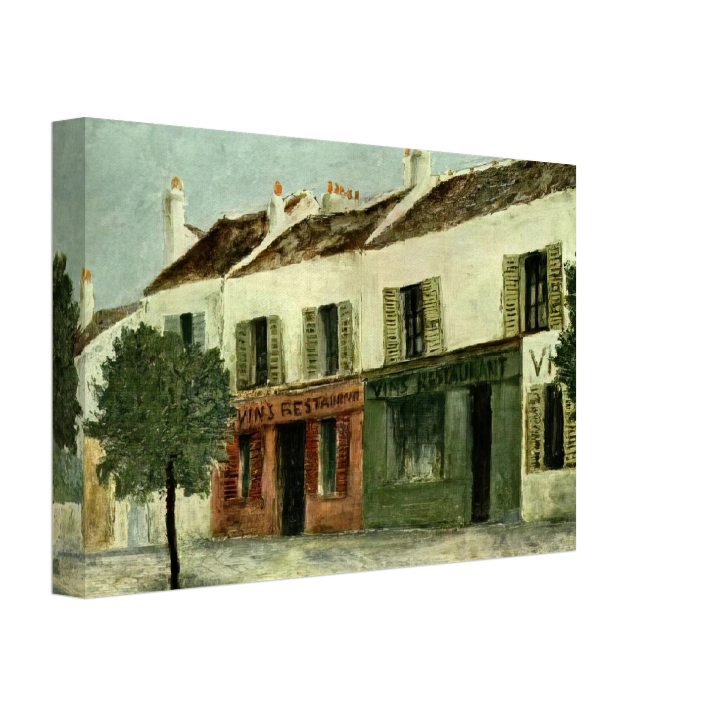 Maurice Utrillo - BISTROS IN A SUBURB Canvas - 40x60 cm / 16x24 inches-canvas