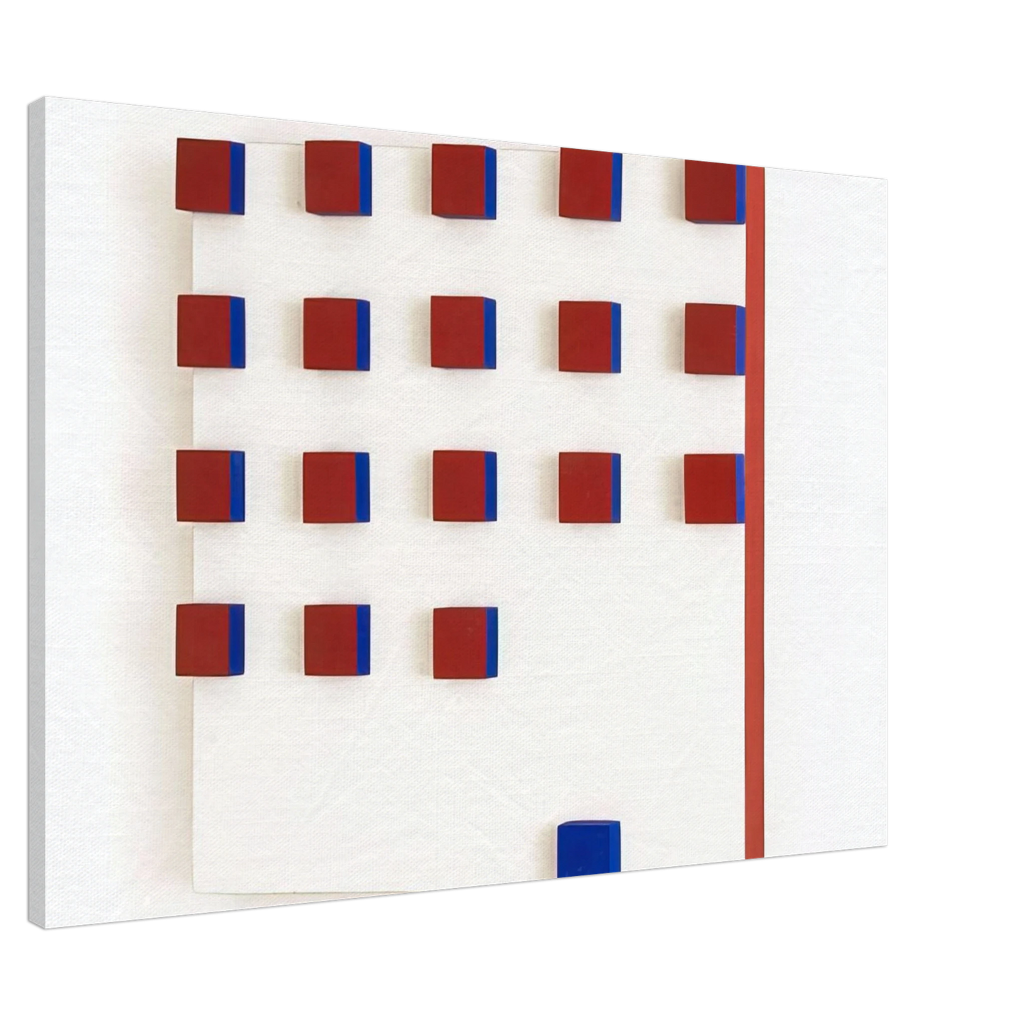Lygia Pape - Relief in Red and Blue - 1956 Canvas - 20x30 cm / 8x12 inches-canvas