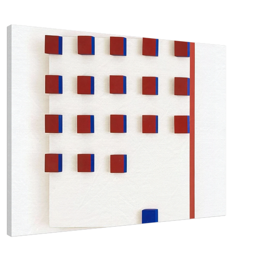 Lygia Pape - Relief in Red and Blue - 1956 Canvas - 20x30 cm / 8x12 inches-canvas