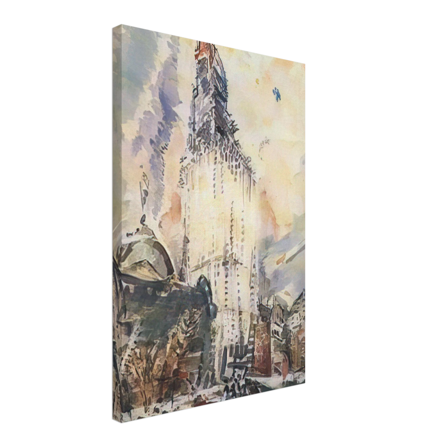 John Marin - Woolworth Building No. 28 - 1912 Canvas - 70x100 cm / 28x40 inches-canvas