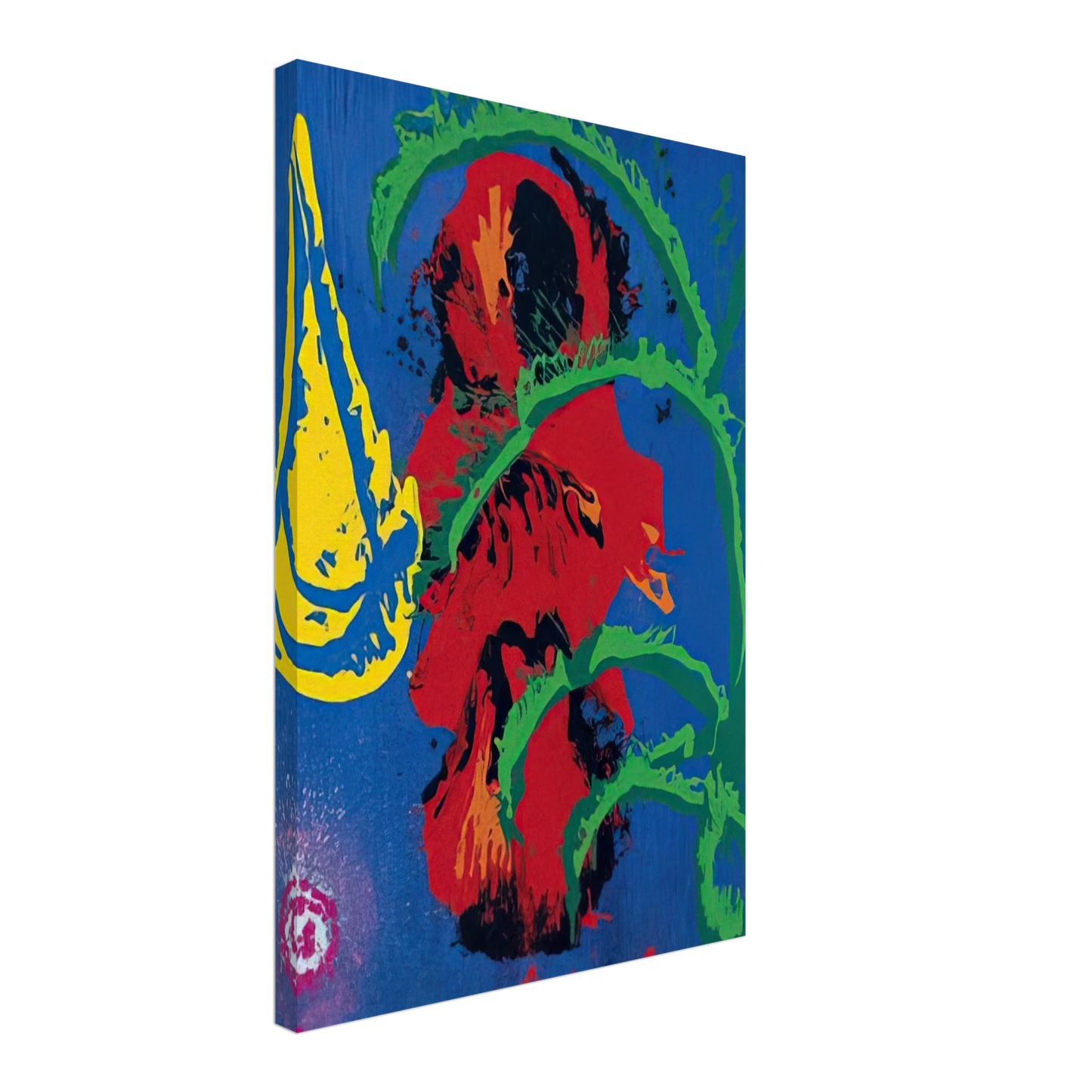 John Hoyland - Yellow Boat 7.8.98 - 1998 Canvas - 40x60 cm / 16x24 inches-canvas