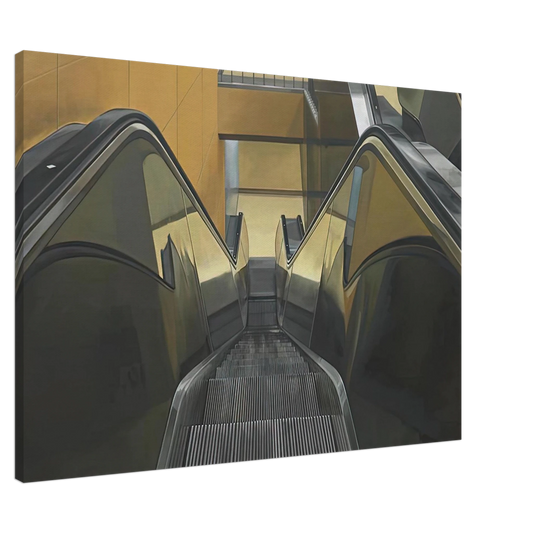 Richard Estes - ESCALATOR 1970 Canvas - 20x30 cm / 8x12 inches-canvas