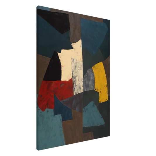 Serge Poliakoff - Abstract Composition - 1954 Canvas - 20x30 cm / 8x12 inches-canvas