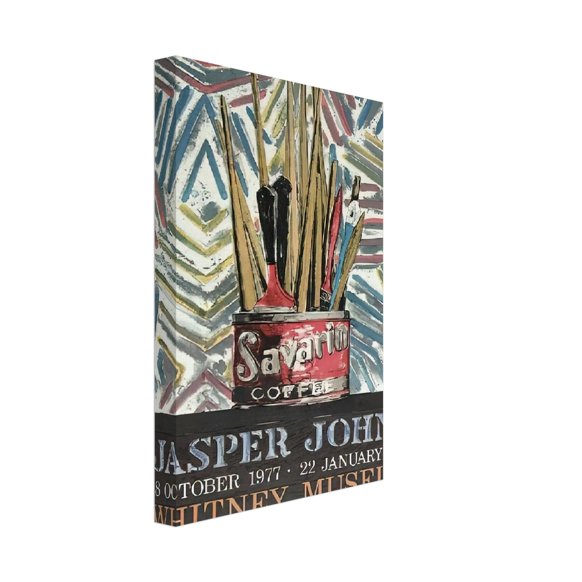 Jasper Johns - SAVARIN WHITNEY MUSEUM POSTER Canvas - 40x60 cm / 16x24 inches-canvas