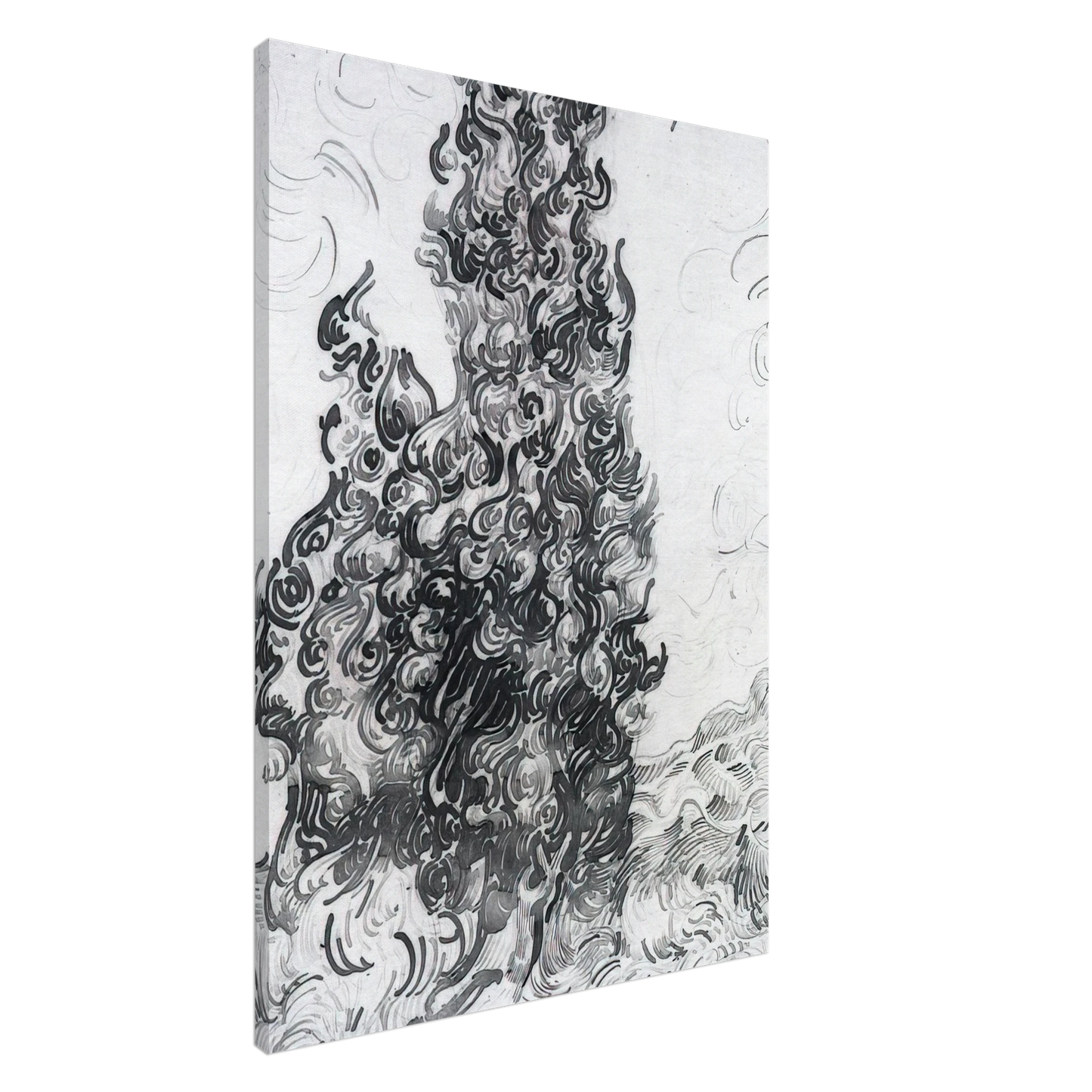 Vincent van Gogh - Cypresses Canvas - 20x30 cm / 8x12 inches-canvas