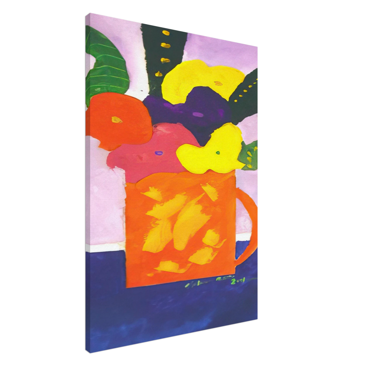 Aldemir Martins - Jar With Flowers - 2001 Canvas - 20x30 cm / 8x12 inches-canvas