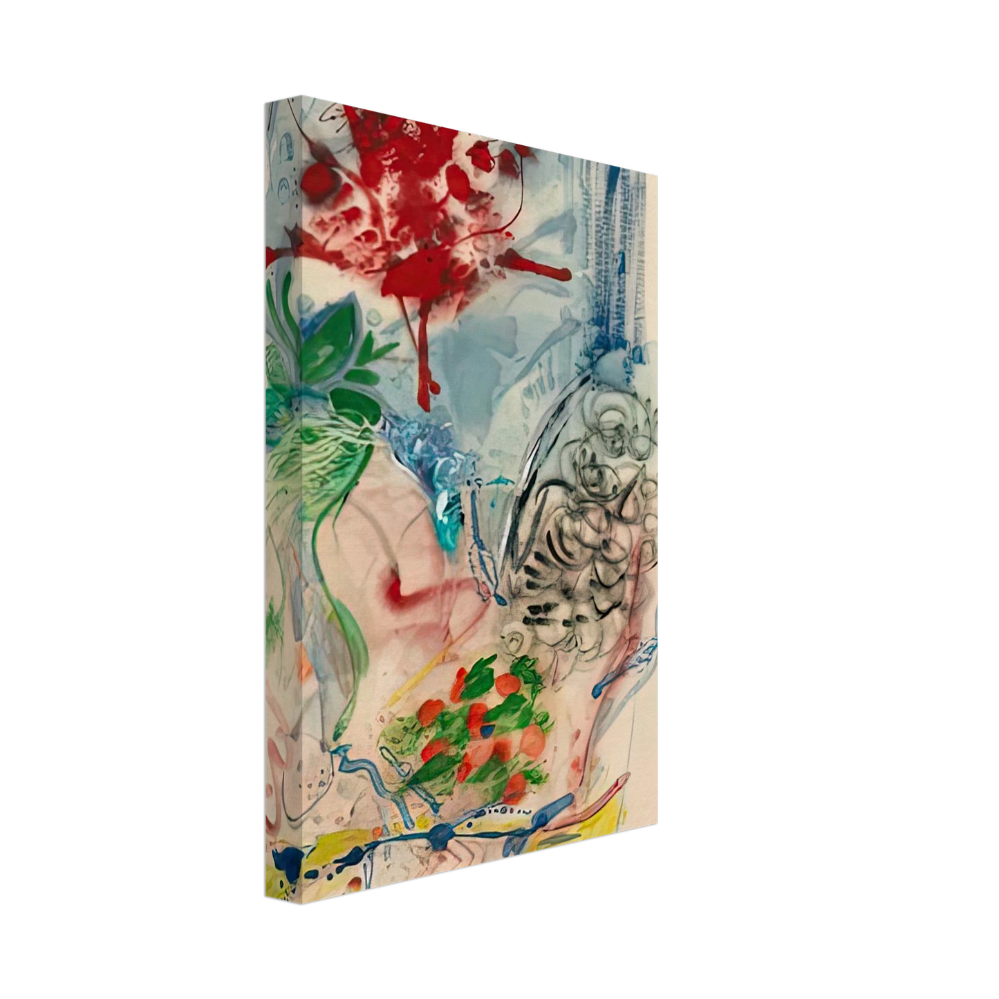 Helen Frankenthaler - Lâ€™Amour Toujours Lâ€™Amour, 1957- Canvas - 40x60 cm / 16x24 inches-canvas