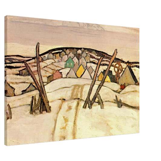 A.Y. Jackson - The Winter Road, Quebec - 1921 Canvas - 20x30 cm / 8x12 inches-canvas