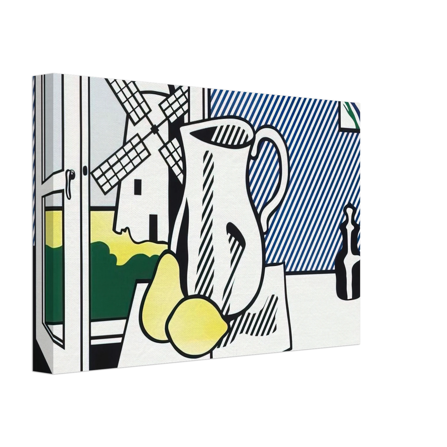Roy Lichtenstein - STILL LIFE WITH WINDMILL 1974 Canvas - 40x60 cm / 16x24 inches-canvas