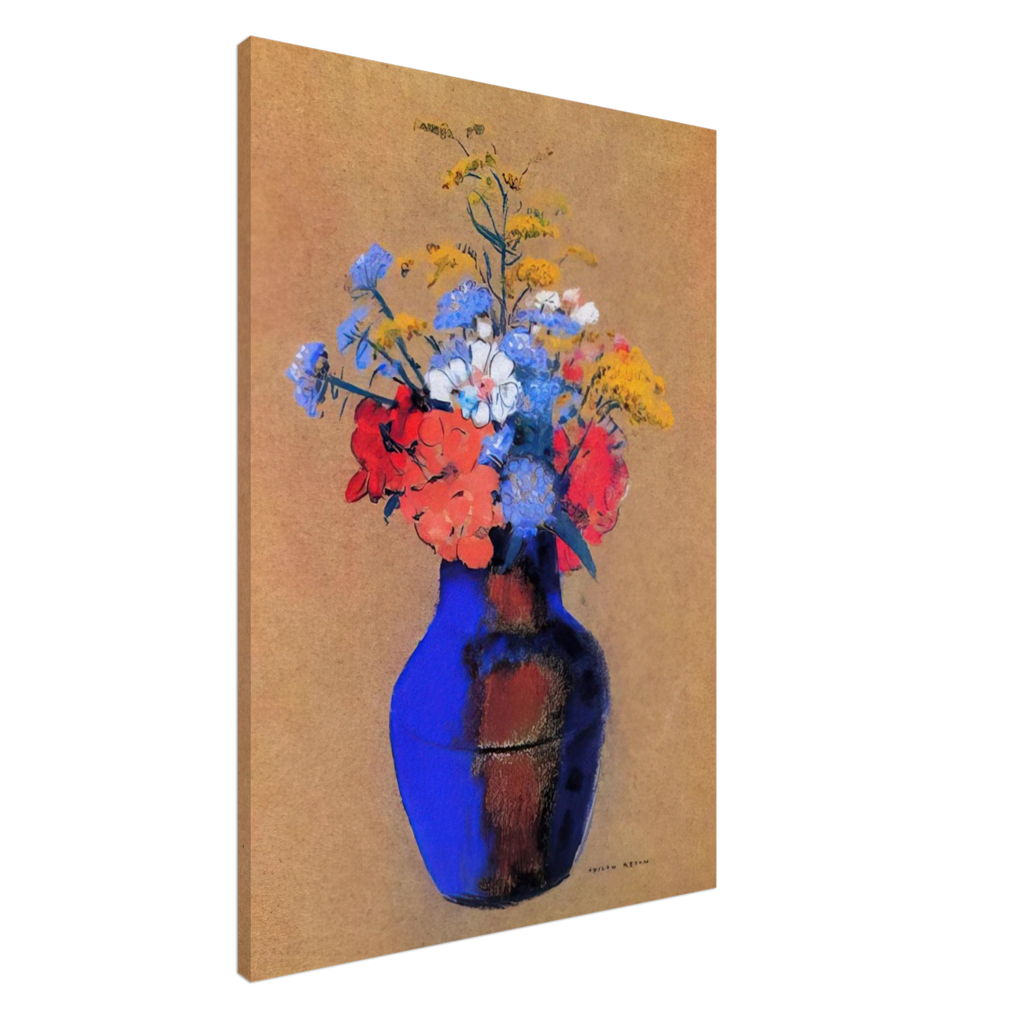 Odilon Redon - WILD FLOWERS IN A VASE Canvas - 20x30 cm / 8x12 inches-canvas
