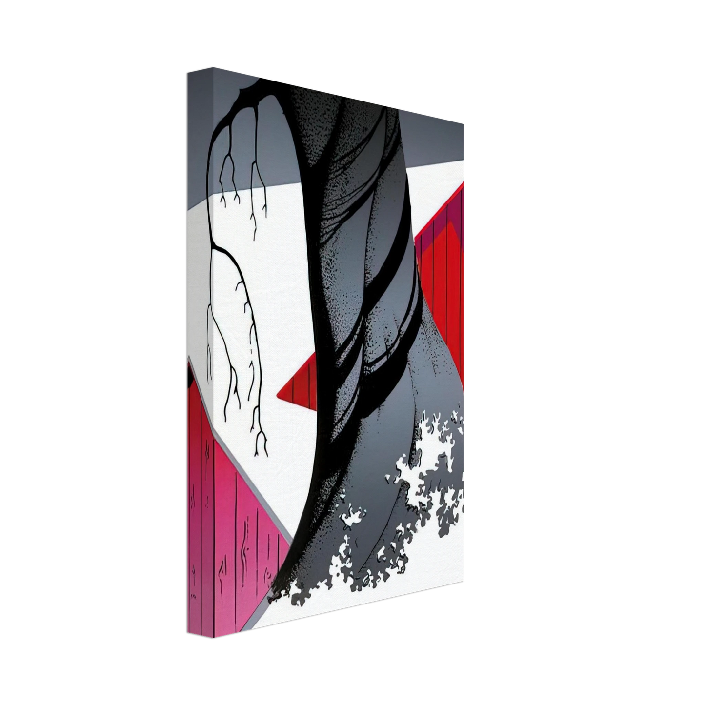 Eyvind Earle - Red Barn and Grey Sky Canvas - 70x100 cm / 28x40 inches-canvas