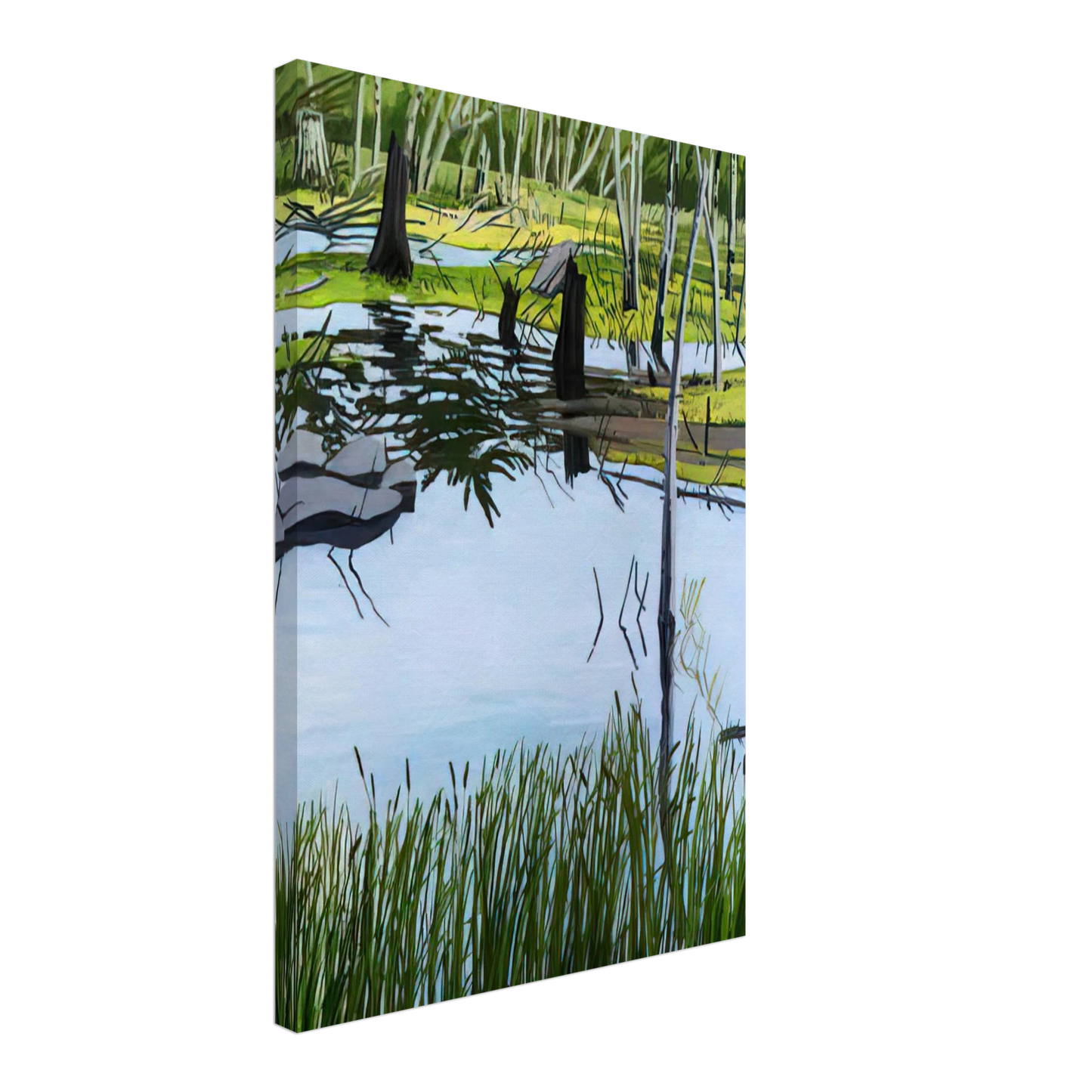 Neil Welliver - Joanna's Marsh - 2000 Canvas - 70x100 cm / 28x40 inches-canvas