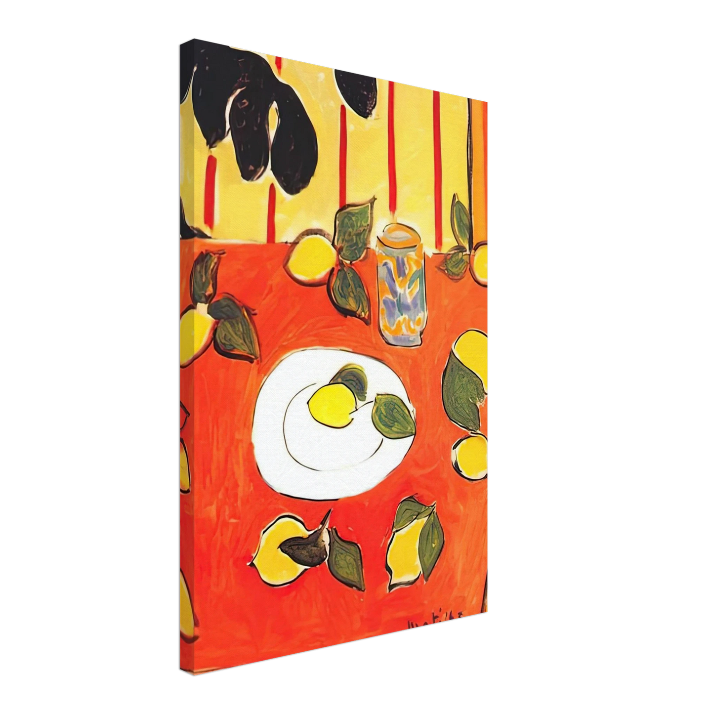 Henri Matisse - BLACK PHILODENDRON AND LEMONS 1943 Canvas - 40x60 cm / 16x24 inches-canvas