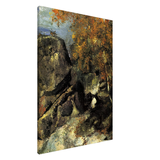 Paul Cezanne - Rock in the Forest of Fontainbleau Canvas - 20x30 cm / 8x12 inches-canvas