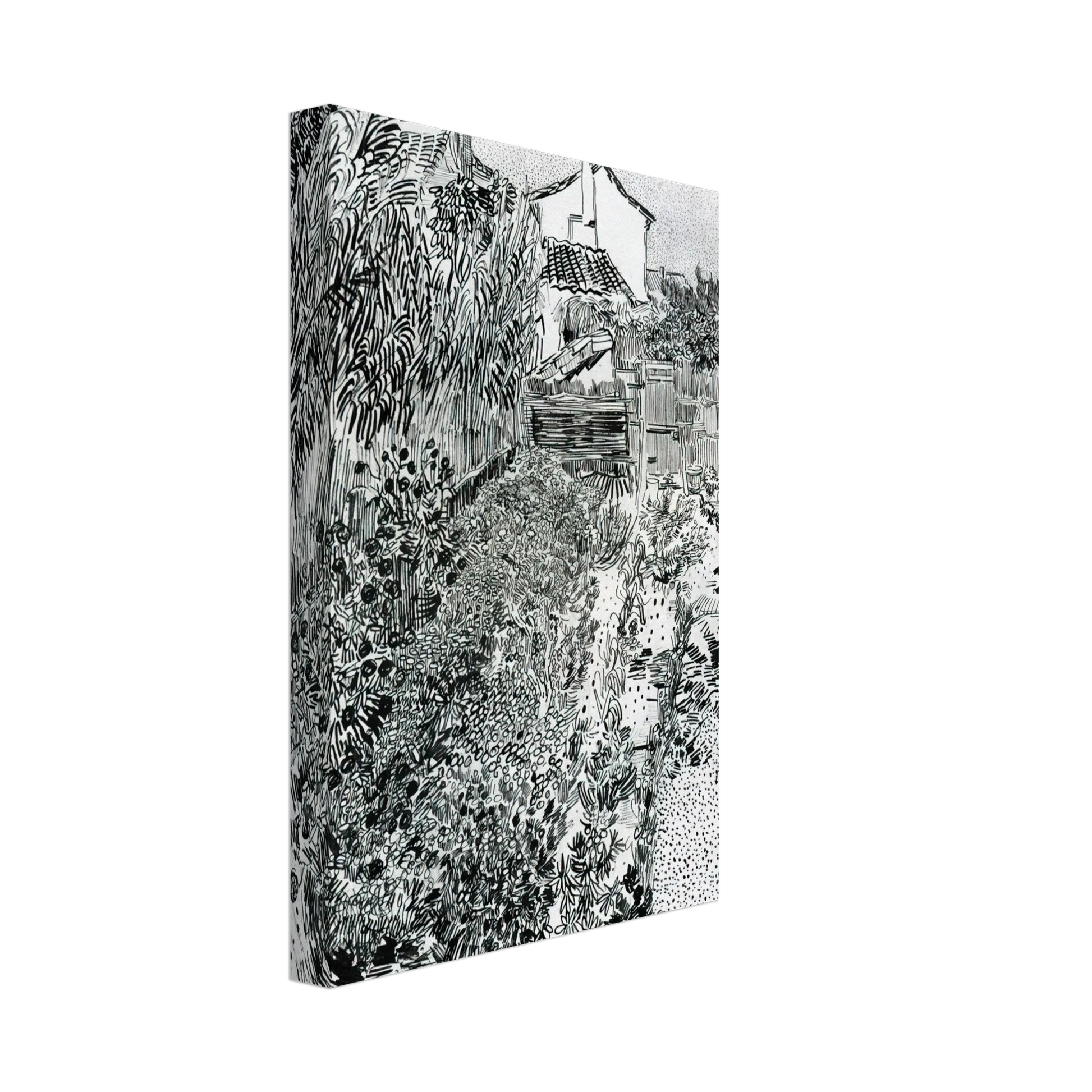 Vincent van Gogh - The Garden with Flowers Canvas - 70x100 cm / 28x40 inches-canvas